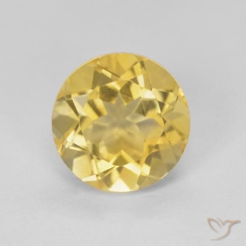 1.97ct 天然 薄いゴールド シトリン, ラウンド, VVS