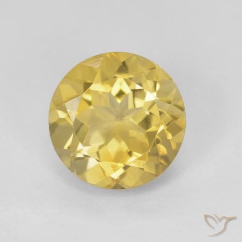 1.89ct 天然 マスタードイエロー シトリン, ラウンド, VVS