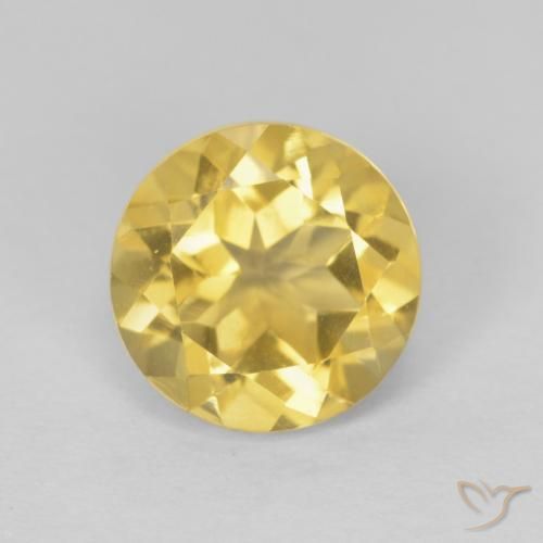 2.00ct 天然 ライトイエロー シトリン, ラウンド, VVS