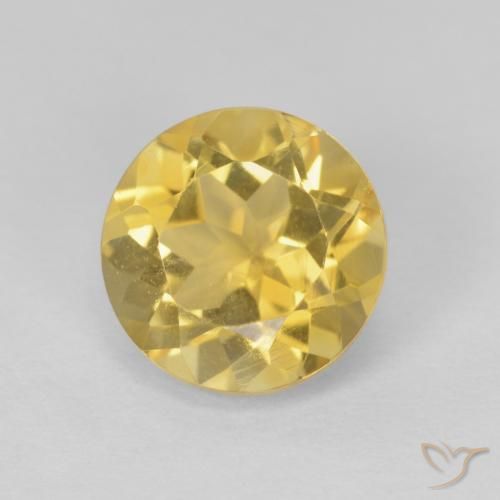 1.96ct 天然 黄色がかったゴールド シトリン, ラウンド, VVS