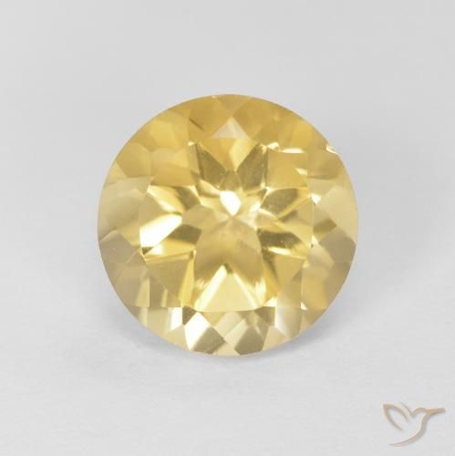 1.86ct 天然 薄いゴールド シトリン, ラウンド, VVS