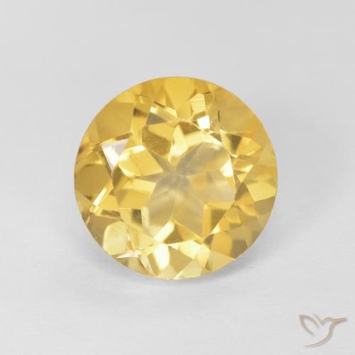 1.96ct 天然 薄いゴールド シトリン, ラウンド, VVS
