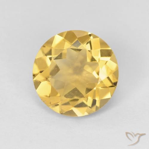 1.80ct 天然 ミディアムゴールデン シトリン, ラウンド, VVS