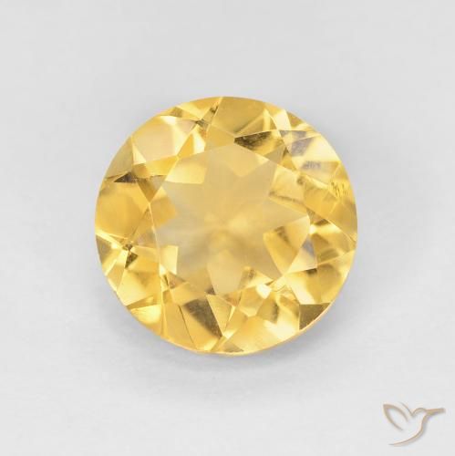 1.73ct 天然 ミディアムゴールド シトリン, ラウンド, VVS-VS