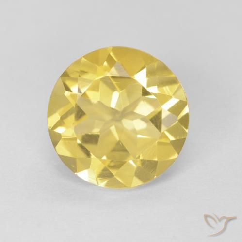 1.69ct 天然 ミディアムイエロー シトリン, ラウンド, VVS
