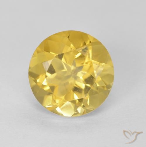 1.79ct 天然 ミディアムイエロー シトリン, ラウンド, VVS