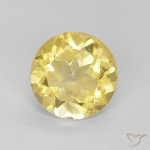 1.67ct 天然 トスカーナイエロー シトリン, ラウンド, VVS