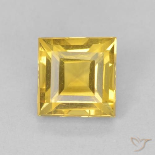 1.07ct 天然 ミディアムゴールデン シトリン, 四角形, VS