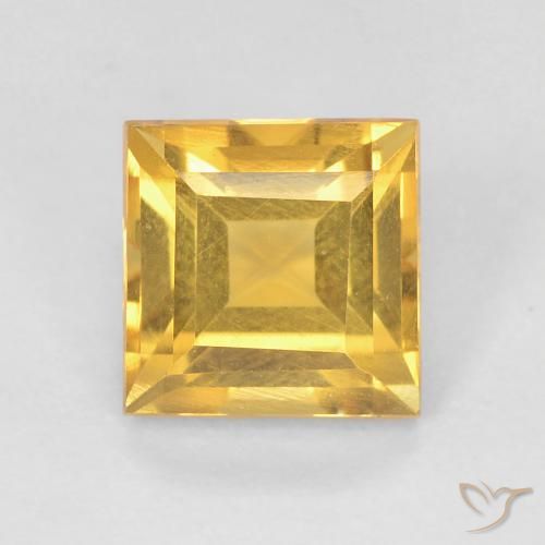 1.06ct 天然 明るいゴールド シトリン, 四角形, VS