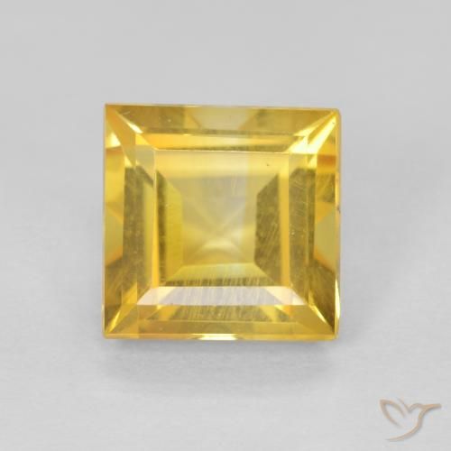 1.02ct 天然 ゴールド シトリン, 四角形, VS
