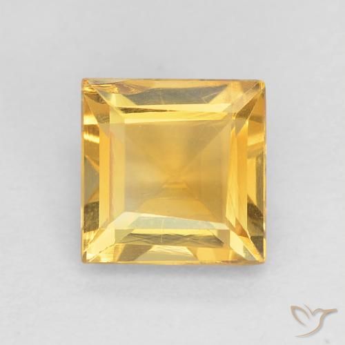 0.93ct 天然 明るいゴールド シトリン, 四角形, VVS