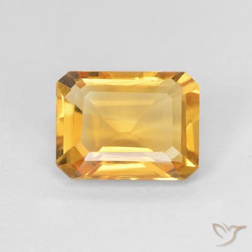 1.36カラットの天然Medium Light-Goldenシトリン、八角形 / エメラルドカット、VVS