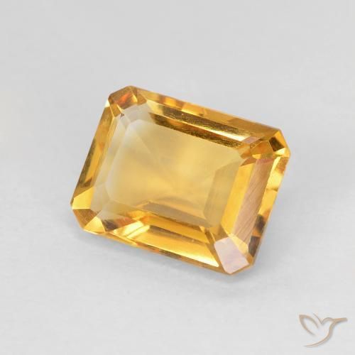 1.36カラットの天然Medium Light-Goldenシトリン、八角形 / エメラルドカット、VVS