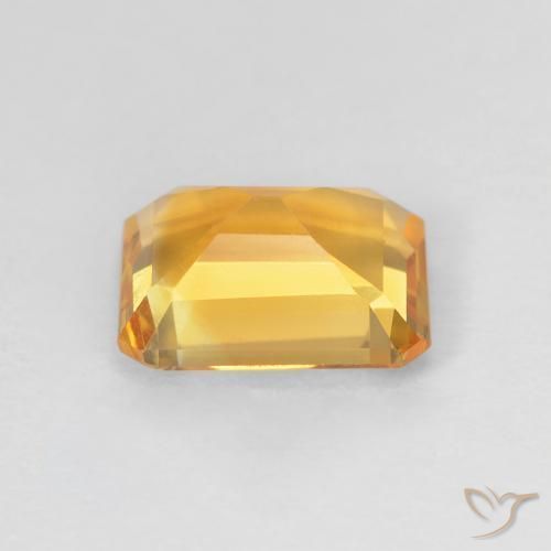 1.36カラットの天然Medium Light-Goldenシトリン、八角形 / エメラルドカット、VVS