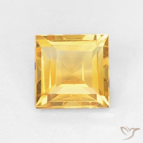 0.93ct 天然 ゴールドオレンジ シトリン, 四角形, VVS-VS