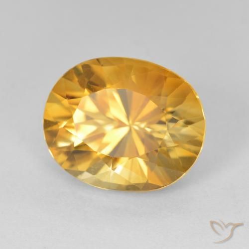 4.50カラットの天然Medium Dark-Goldenシトリン、楕円形、VVS
