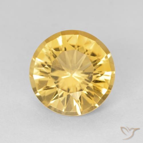 3.71ct 天然 ミディアムゴールド シトリン, ラウンド, VVS