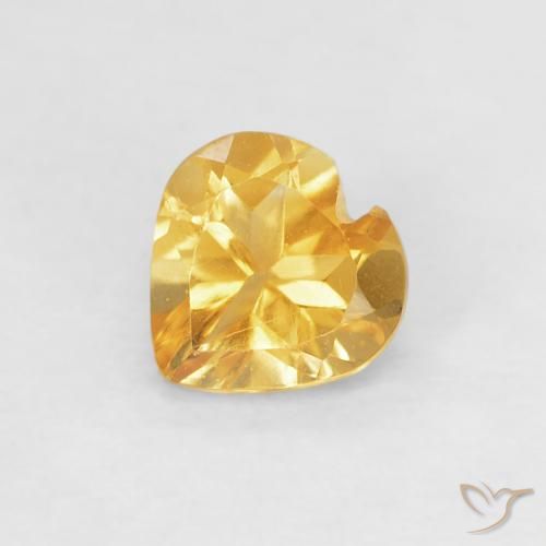 0.38ct 天然 薄いオレンジゴールド シトリン, 心臓, VVS