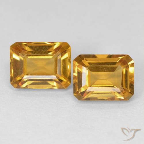 3.19ctw 天然 Medium Light-Golden シトリン, エメラルドカット, VVS-VS