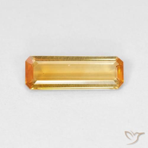 0.97ct 天然 濃いオレンジゴールド シトリン, エメラルドカット, VVS-VS