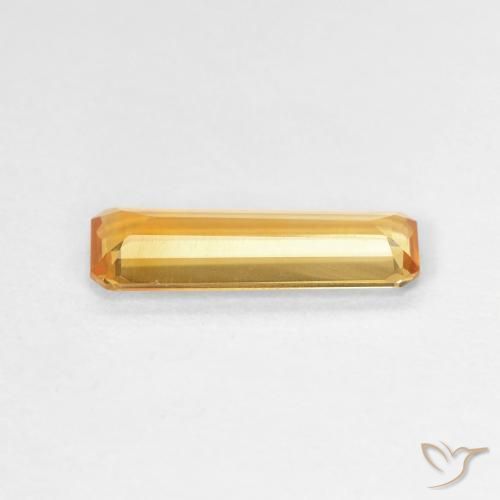 0.97カラットの天然濃いオレンジゴールドシトリン、八角形 / エメラルドカット、VVS-VS
