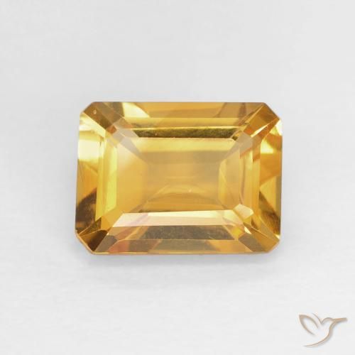 1.49ct 天然 Medium Light Orange-Gold シトリン, エメラルドカット, VVS