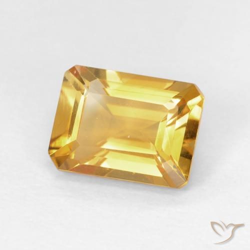 1.49カラットの天然Medium Light Orange-Goldシトリン、八角形 / エメラルドカット、VVS