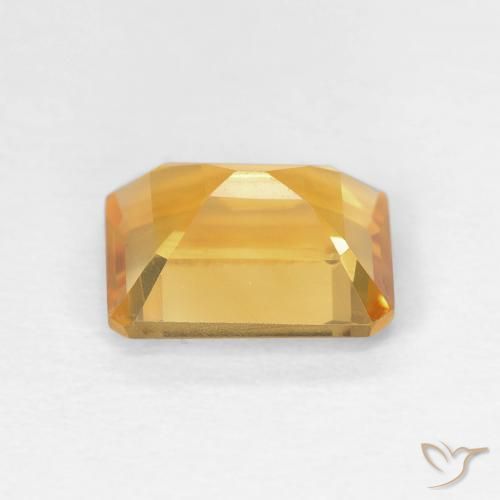 1.49カラットの天然Medium Light Orange-Goldシトリン、八角形 / エメラルドカット、VVS