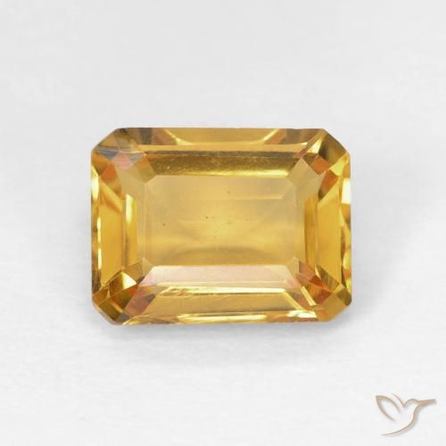 1.53ct 天然 ゴールドオレンジ シトリン, エメラルドカット, VS