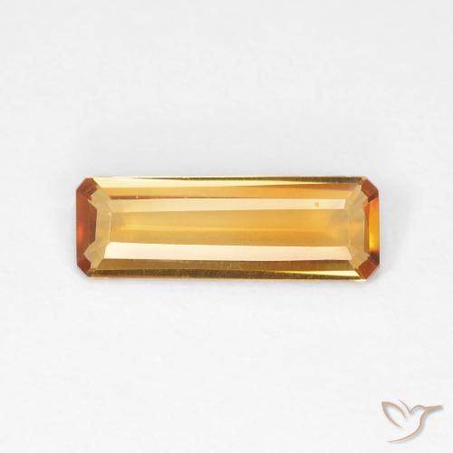 0.97カラットの天然オレンジゴールドシトリン、八角形 / エメラルドカット、VVS-VS