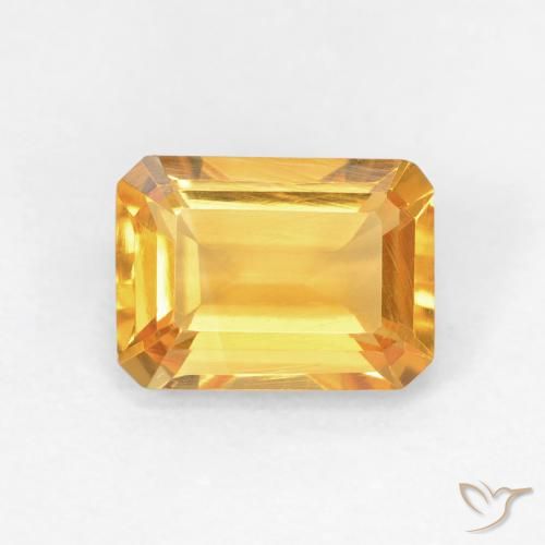 1.48カラットの天然Medium Light Orange-Goldシトリン、八角形 / エメラルドカット、VVS-VS