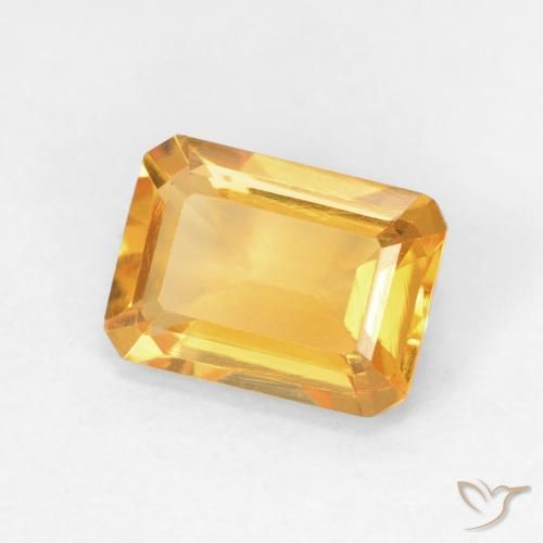 1.48カラットの天然Medium Light Orange-Goldシトリン、八角形 / エメラルドカット、VVS-VS