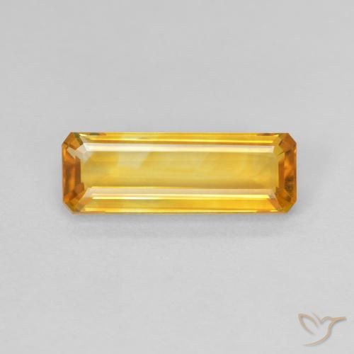 1.48ct 天然 ミディアムゴールデン シトリン, エメラルドカット, VVS