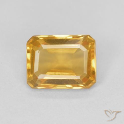 1.41ct 天然 ゴールド シトリン, エメラルドカット, VVS-VS