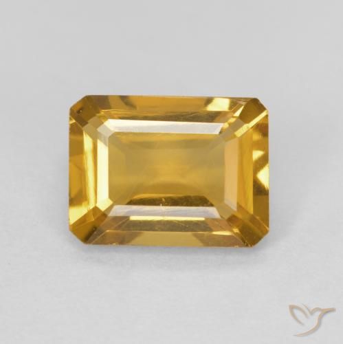 1.41ct 天然 ゴールド シトリン, エメラルドカット, VVS-VS