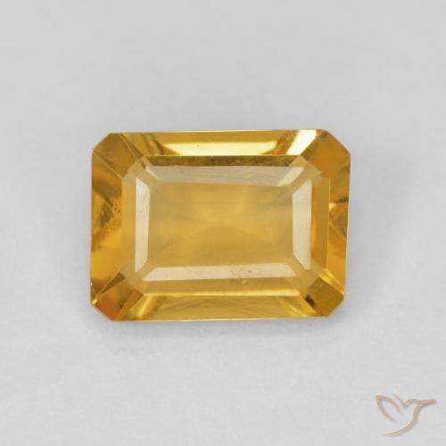 1.25ct 天然 ゴールド シトリン, エメラルドカット, VVS-VS