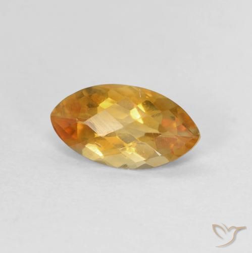 0.87カラットの天然Medium Light-Goldenシトリン、マーキーズ、VVS-VS
