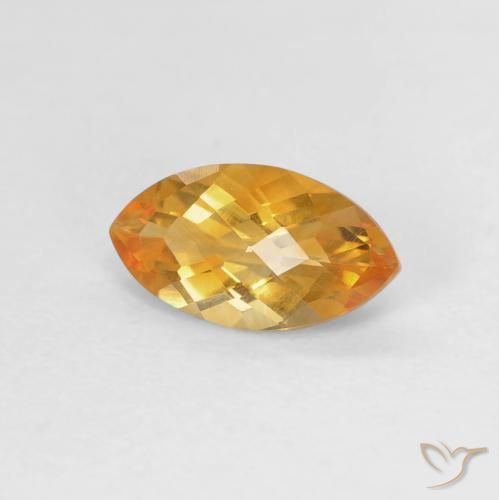 0.87ct 天然 濃いオレンジゴールド シトリン, マーキーズ, VVS-VS