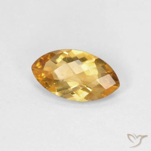 0.78カラットの天然Medium Light-Goldenシトリン、マーキーズ、VVS-VS