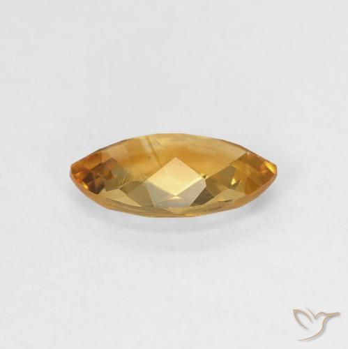 0.78カラットの天然Medium Light-Goldenシトリン、マーキーズ、VVS-VS