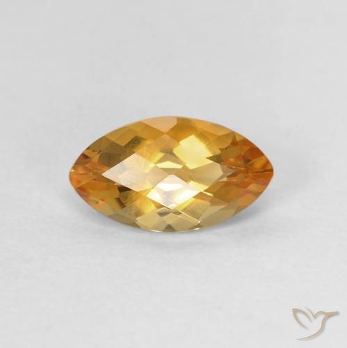 0.92ct 天然 濃いオレンジゴールド シトリン, マーキーズ, VVS-VS