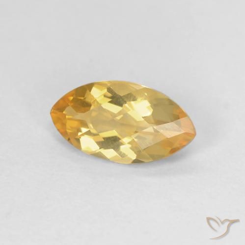 0.90カラットの天然Medium Light-Goldenシトリン、マーキーズ、VVS-VS