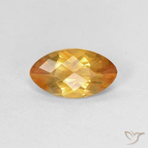 0.87ct 天然 ダークオレンジゴールド シトリン, マーキーズ, VVS-VS