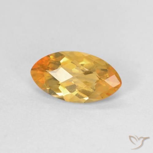 0.89カラットの天然Medium Light-Goldenシトリン、マーキーズ、VVS-VS