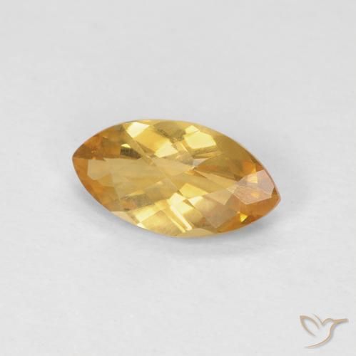 0.81カラットの天然Medium Light Orange-Goldシトリン、マーキーズ、VS