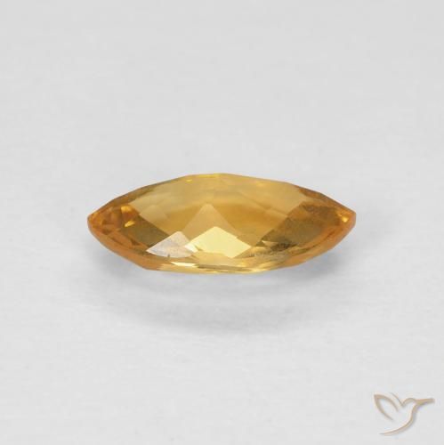 0.81カラットの天然Medium Light Orange-Goldシトリン、マーキーズ、VS
