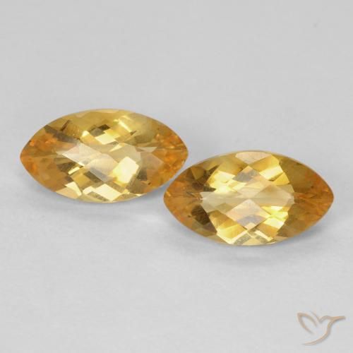 1.80ctw 天然 Medium Light Orange-Gold シトリン, マーキーズ, VS