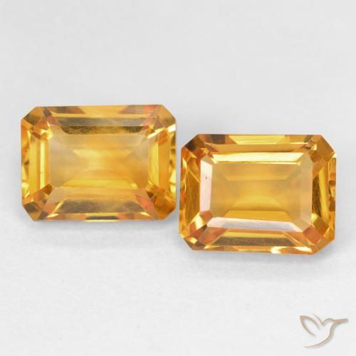 Shop natural 3.17ct Medium Light Orange-Gold シトリン gems, 八角形 / エメラルドカット, from ブラジル at GemSelect. In stock, global shipping!