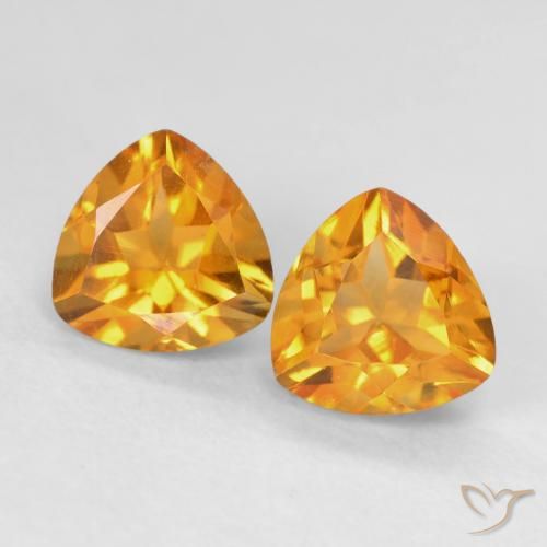 1.68ctw 天然 Medium Light Orange-Gold シトリン, トリリオン, VVS-VS