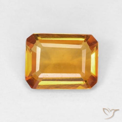 1.22ct 天然 オレンジゴールド シトリン, エメラルドカット, VVS